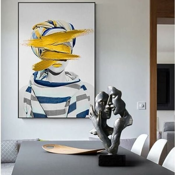 1 kpl romanttinen hartsipariveistos, kodin sisustuspatsas, moderni ja yksinkertainen abstrakti hahmo, koristeelliset patsaat, moderni deco-veistos (199,531,5 cm)
