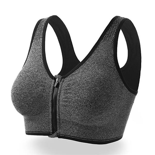 Femme Soutien-Gorge de Sport Avant Zipper Push Up Bra Vest sous-vêtements de Sport Coussinets Amovibles pour Fitness Yoga Course