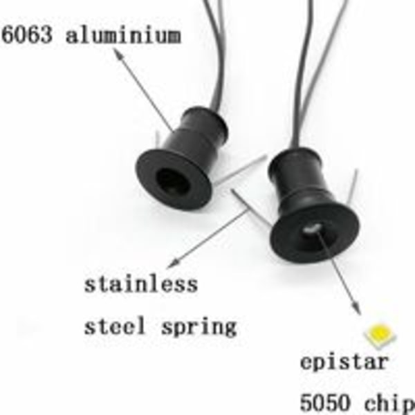 9 stk. sorte Sæt med 9 mini LED-spots 12 V 1 W indbygget