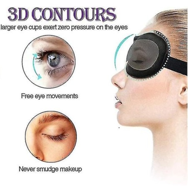 2PCS Sleep Eye Mask For Men Women, Contoured Cup Sleeping Mask &