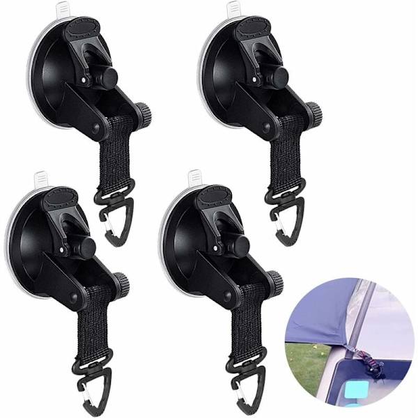 Sugkoppsförankring, 4 stycken markis sugkoppsfäste krok, multifunktionella sugkoppsförankringar, campingtillbehör, sugkoppskrok för campingtarp, markis, bagageutrymme