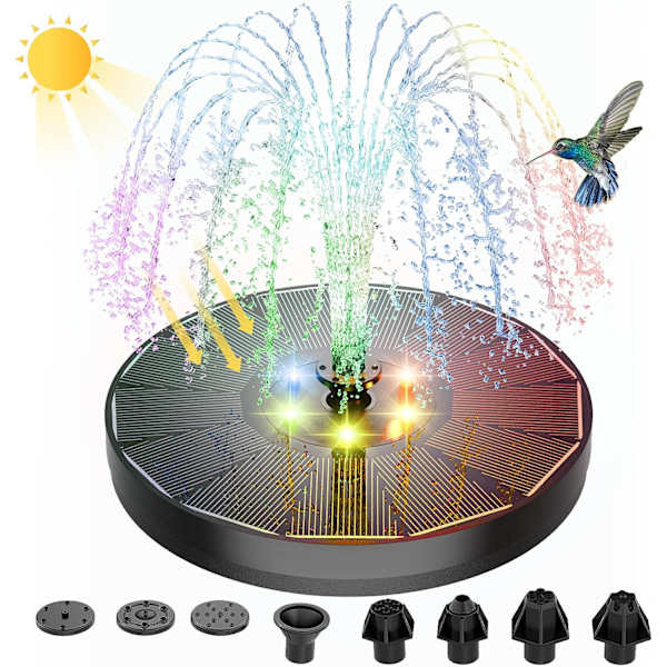 Solar Powered Fountain 4W Bird Bath Fountains Pump Upgraded Glass