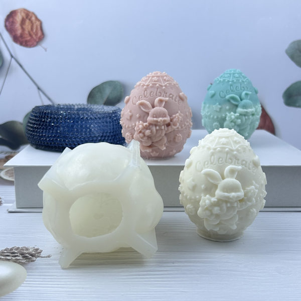 Silikonform för ägg- och kanin-ljus Egg and rabbit candle mold