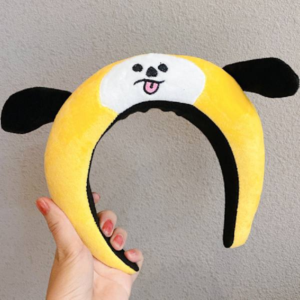 Sööt 3D-piirretty eläimen hiuspanta aikuisille ja lapsille (keltainen koira)