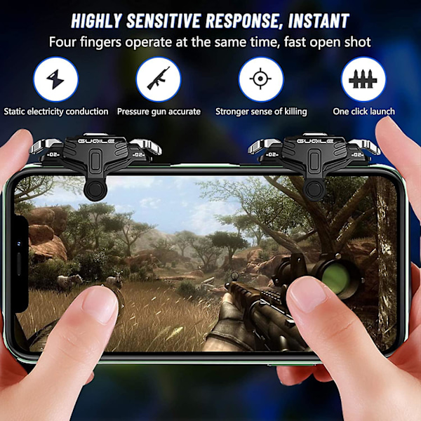 PUBG Mobile Game Controller Trigger, [2021 Oppgradert Versjon] Spillkontroller Trigger Sensitive Shooting Gamepad Joystick Trigger for PUBG/Rules of Su