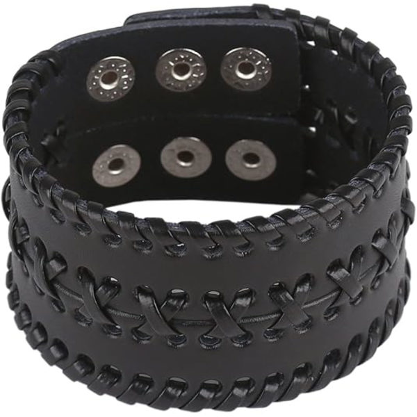 Läderarmband för män Punk Flätad rep Legering Armband Bangle Wris