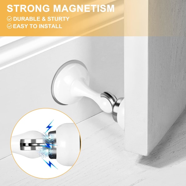 Magneettiset Ovienpysäyttimet 4 kpl, Ruostumattomasta Teräksestä Valmistetut Ovienpysäyttimet Seinä- ja Lattiamonttaukseen, Ovenpidin Pitää Oven Auki