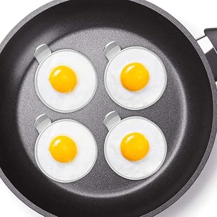 1 Pakk Eggringer, 3,5\" Eggform Ring Rustfritt Stål Ikke-Klebbende