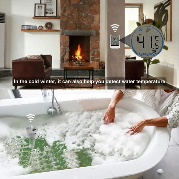 Trådløst flydende pooltermometer - Digitalt display, høj præcision, IP68, ideel til pools, akvarier, badekar, varmtvandstemperatursensor, termometer