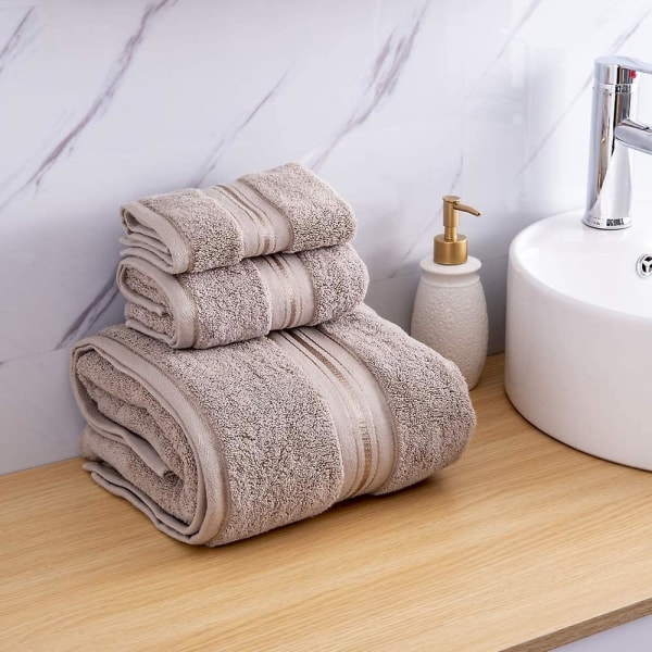 Luxury 3 Piece Bath Towel Set, 100% Cotton Towel Set (1 Large