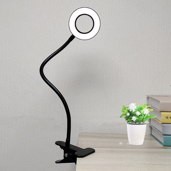Klipslampe for lesing, LED-studie-klipsbordlampe med øyevern, 3