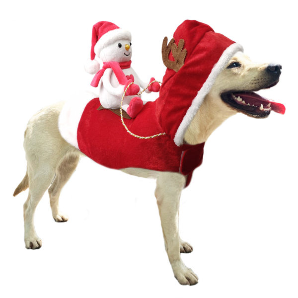 Snögubbe Hund Kostym Snögubbe Husdjurskläder Snögubbe Claus Riding Pet