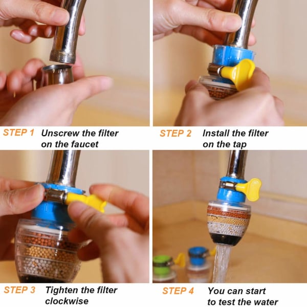 Vattenfilter Aktiverat Kolkran, 3-pack Mini-reningsfilter