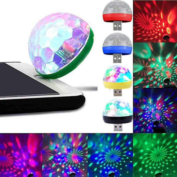 2 stemmeaktiverede LED-scenenlys, mobiltelefon USB mini
