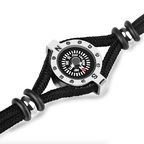 Udendørsentusiast Nødhjælpskompas Paracord Armbånd Til Udendørs Camper Vandrer