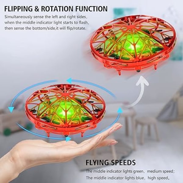 UFO minidrone til børn, håndbetjent drone, UFO flybold