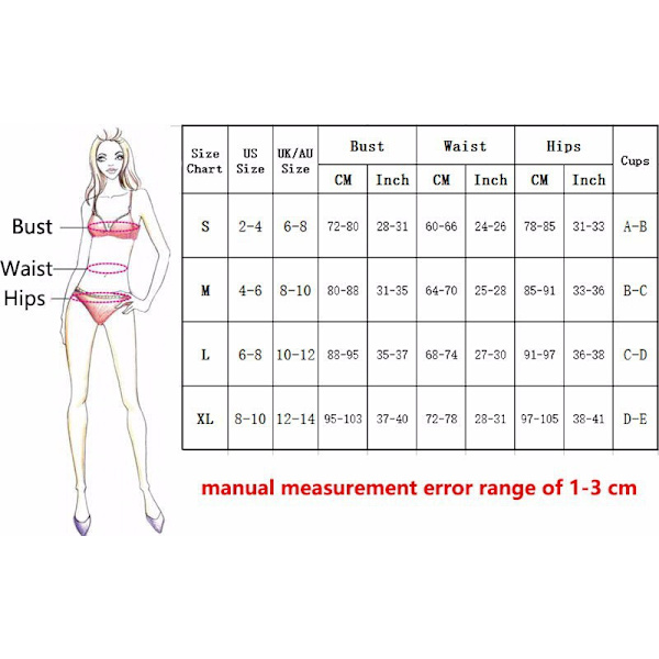 Helmi-bikinit (musta, M rinnanympärys 80 - 88cm) Naisten Bikinit