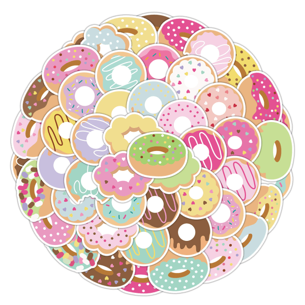 50 Donuts Graffiti Klistremerker Vannkopp Datamaskin Kjøleskap DIY