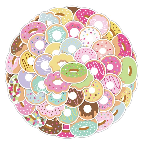 50 Donuts Graffiti Stickers Vandkrus Computer Køleskab DIY