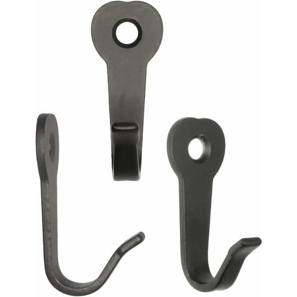 40 x 22 mm, sort, 10 stk. klassiske knager til garderobe, jernknager