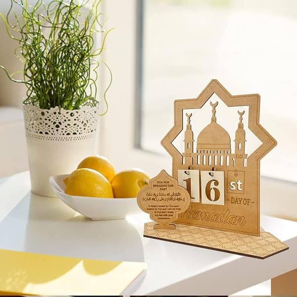 1 Stycke Trä-Nedräkning till Eid DIY Ramadan Kalender 30 Dagar