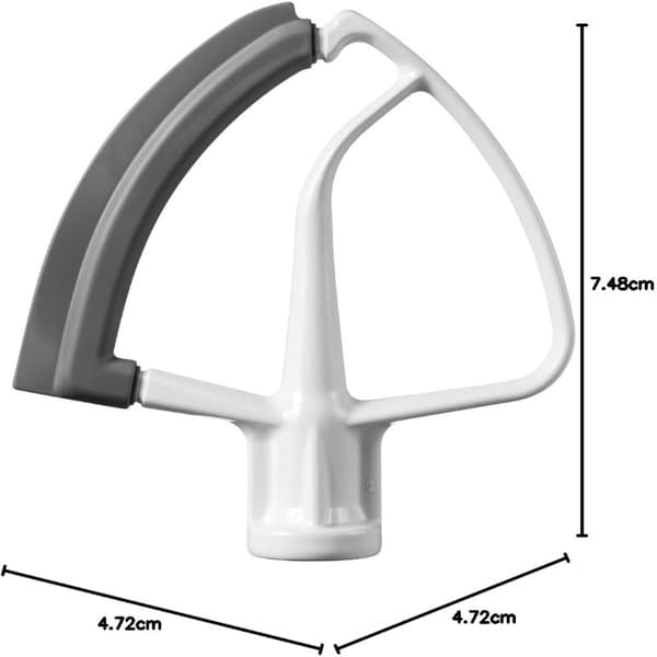 Kompatibel med KitchenAid KFE5T Tilt-Head Flex Edge Beater, Vit