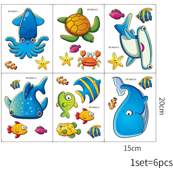 Liukumattomat kylpyammeen tarrat 6 kpl Suihku Ocean Elements Tarrat Auto