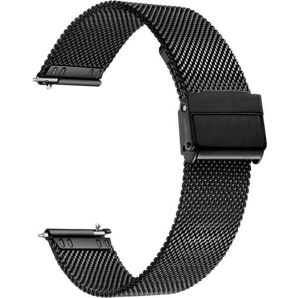 Watch Rostfritt stål Quick Release Herr Dam 20mm.Svart，L: