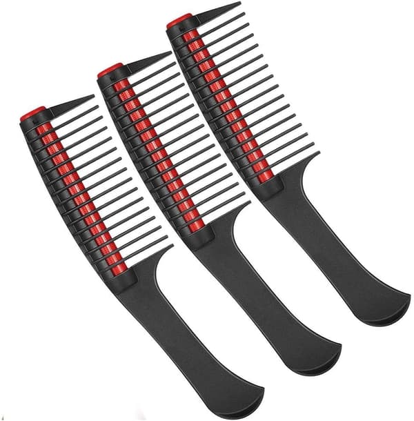 3-pack röda hjärtformade rullkammar utan gaffel, för hårstyling