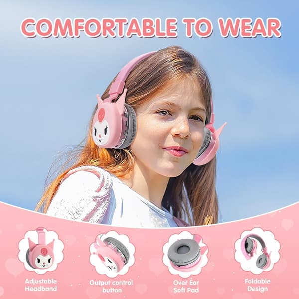 Bluetooth hovedtelefoner til børn, Over-Ear hovedtelefoner til børn (PINK)