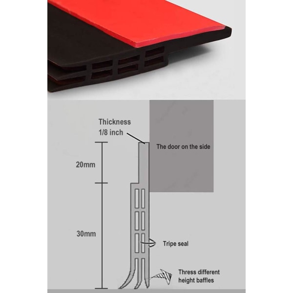 (Black) D-Profile Seal Strip, Door and Window Caulk with Strong