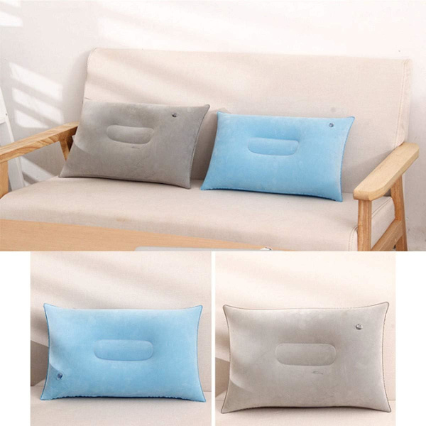 2-pack Uppblåsbar Campingkudde, Grå, för Kontor, Helger,