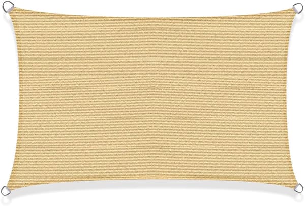 Rektangulær SkyggeSeil 2×2m (Beige) HDPE Skyggeduk Pustende