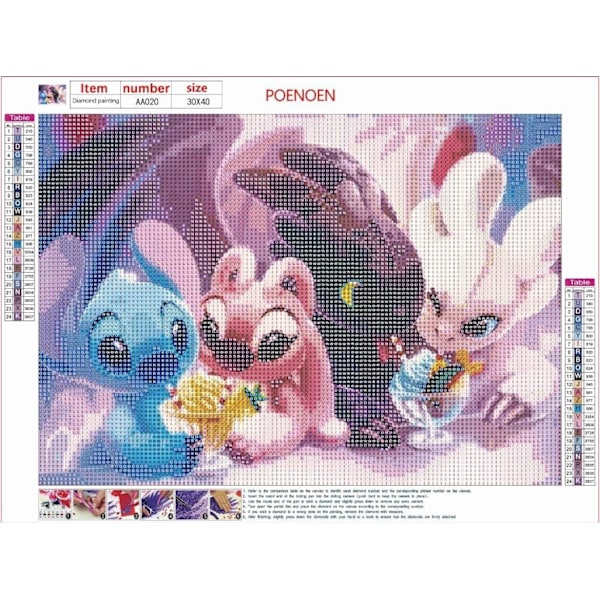 Stitch Diamantmålning Kit för Jul (40x30cm), 5D Diamant P