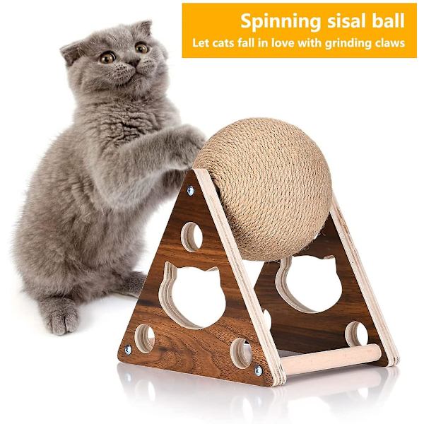 Katt Leksak Klösstolpe Katt Klösmatta Träbas Katt