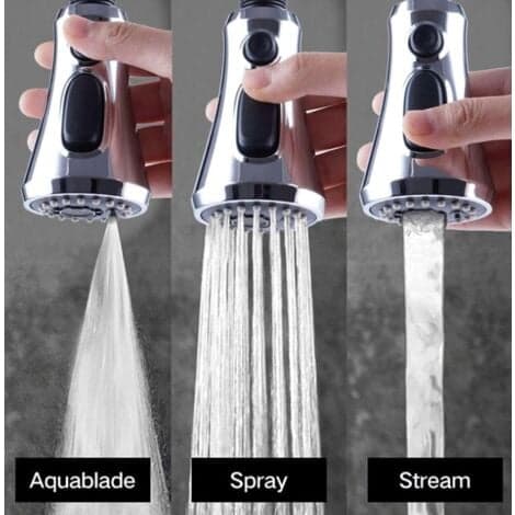 Køkkenvask Spray Refill, 3 Sprayfunktioner Spray Kompatibel med G1/2 Haner（CP Plating）