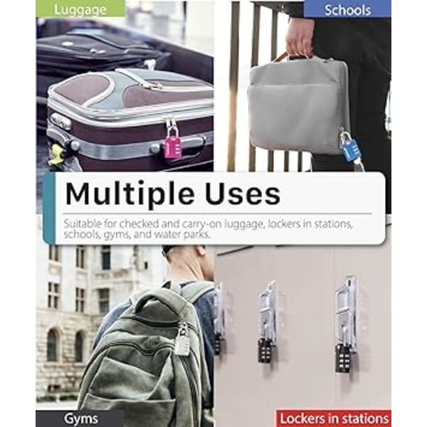 Bagasje Låser Godkjent, (4-pakning) Åpen Varslingsindikator 3-sifret