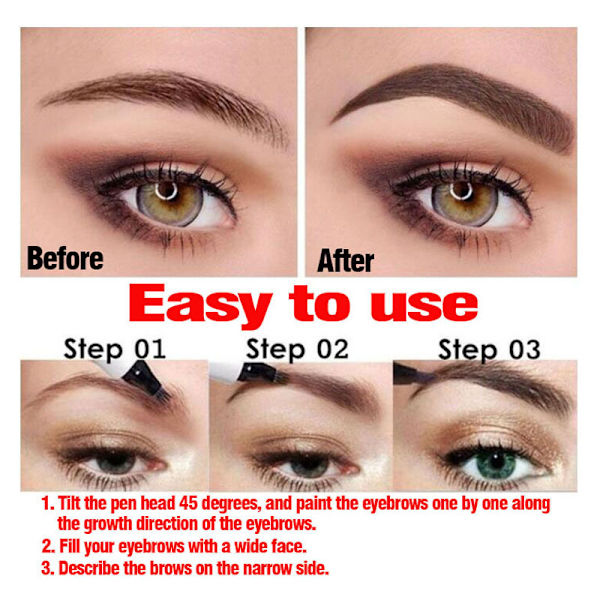 6 st. Eyebrowpennor med 4 spetsar, extremt finmalet flytande ögonbryn