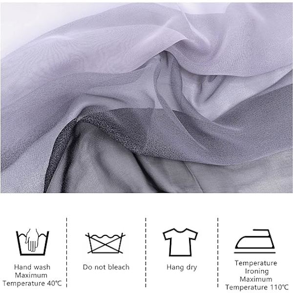 Mjuk gradientefärgad damscarf 175*75cm - (Svart) -