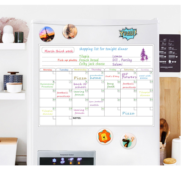 1 magneettinen valkotaulutarra jääkaappitarra valkotaulu