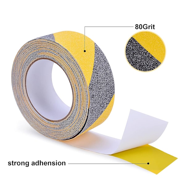 Sklisikker Sikkerhetstape, 2 Tommer x 10 Meter Sklisikker Trappetrinntape for