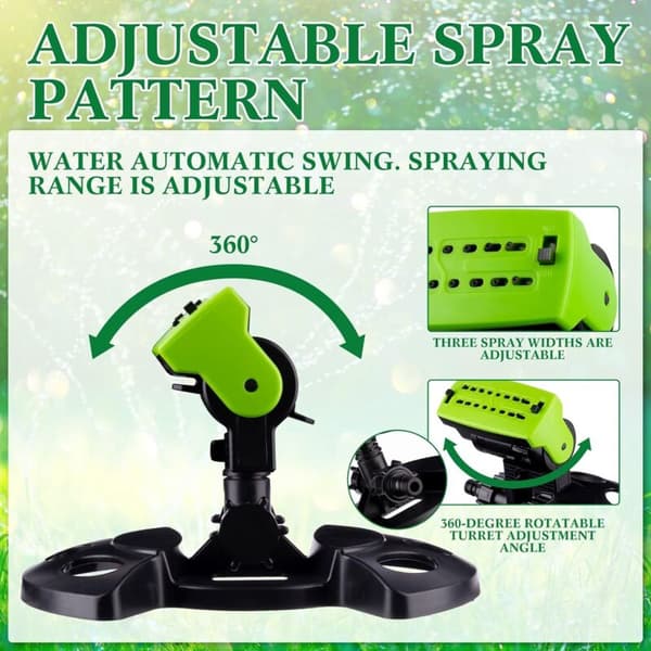 Kompakt oscillerende sprinkler - 16 hulls automatisk svingesprinkler