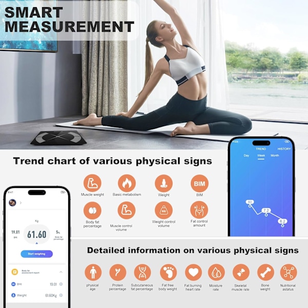 APP-kroppsfettvåg, intelligent viktvåg, digital