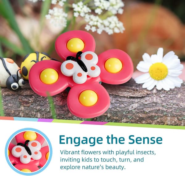 Sugekopp Fidget Spinnerz Sensoriske Badeleker for Baby 6 12 18 Mo