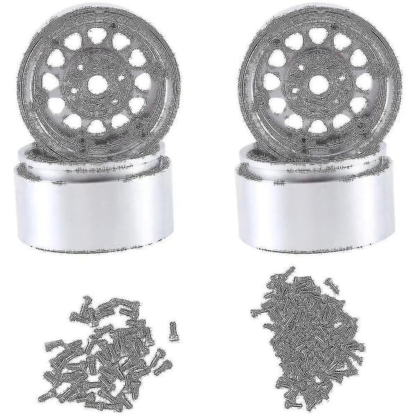4 kpl 1,9 tuuman metalli Beadlock -pyörännavan vanne 1/10 Rc Crawler Ca