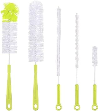 （Grön）5-pack Flaskrengöringsborste Multifunktionell Borste Set Lång