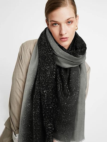 Dames Bomuldsscarf Lang Sequin Print Wraps Shawl Mode Hijab