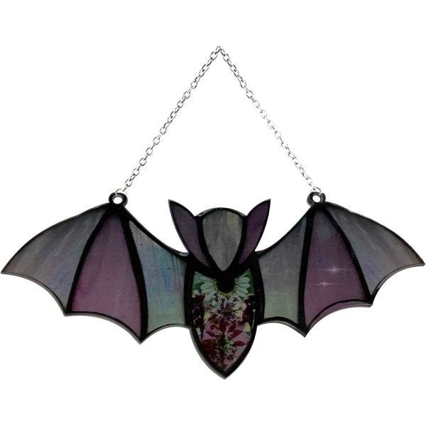 1kpl Halloween Bat Stained Glass Suncatcher Akryyli-ikkuna Art