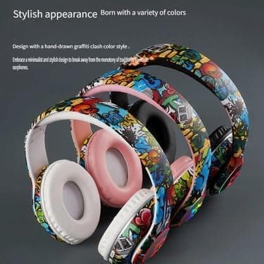 Nyt Bluetooth Headset LED Lysende Spil Trådløst Kort tuya 5.0 Bluetooth Headset Lang Batterilevetid (Sort)