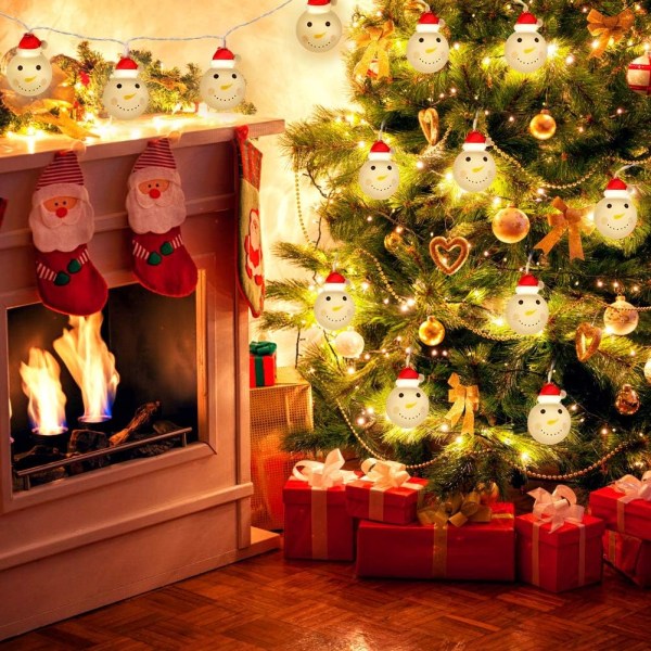 Christmas Snowman LED String Lights Dekorativ Lights Santa